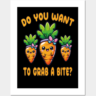 Do You Want to Grab a Bite? (International Carrot Day Carrot Tee) Posters and Art